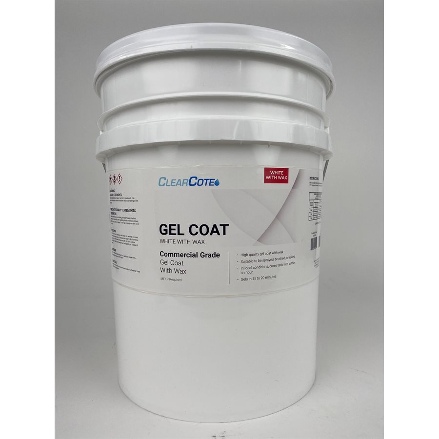 CLEAR COTE 152454 WHITE GELCOAT WITH WAX 5 GALLON