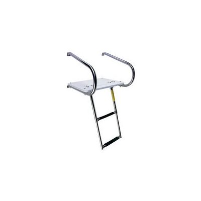 OUTBOARD TRANSOM PLATFORM, TELESCOPING LADDER-Platform With 2-Step