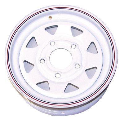 TREDIT TIRE & WHEEL 14 INCH 5 HOLE WHITE SPOKED WHEEL