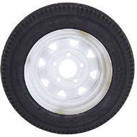 TREDIT TIRE & WHEEL 530 x 12 LOAD RANGE C TIRE ON 5 HOLE WHITE SPOKED WHEEL