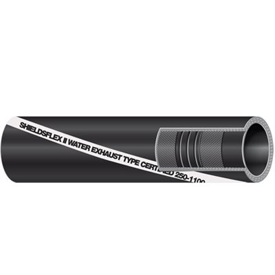 SHIELDS 250-0344 - 3 / 4in X 12-1 / 2' HARD WALL EXHAUST HOSE